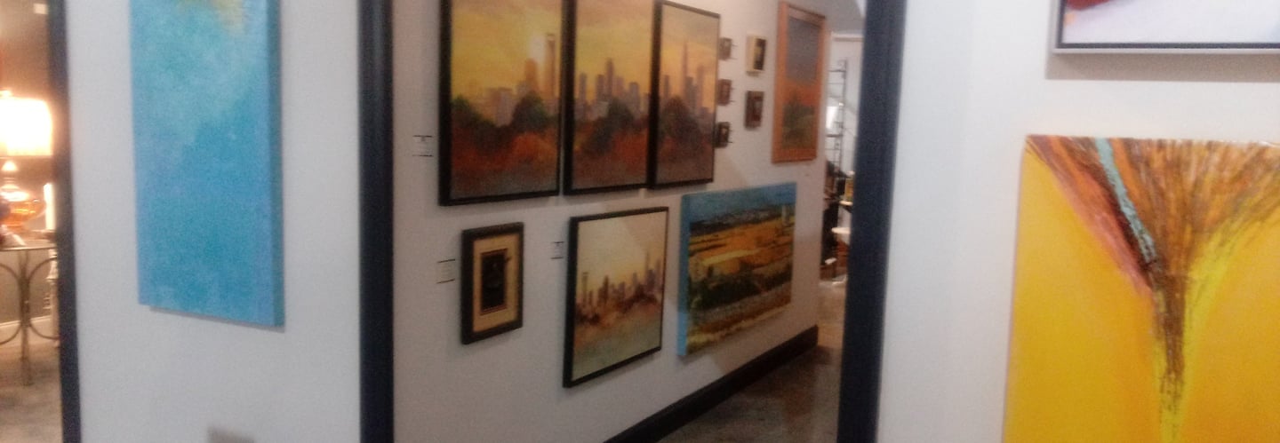 Coffey and ThompsonArt Gallery hung paintings.