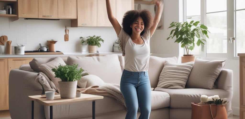 A warm, inviting photo of Janae Banks smiling gently, surrounded by soft cream, teal, and gold accents.