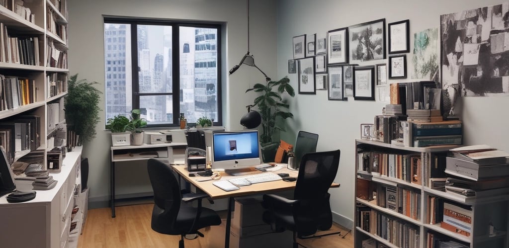 A modern interior space of an entrepreneurship center with large glass windows and open doors. The room contains people sitting at tables, engaging in various activities. The sleek design features metal railings and exposed ductwork in the ceiling, creating an industrial feel.