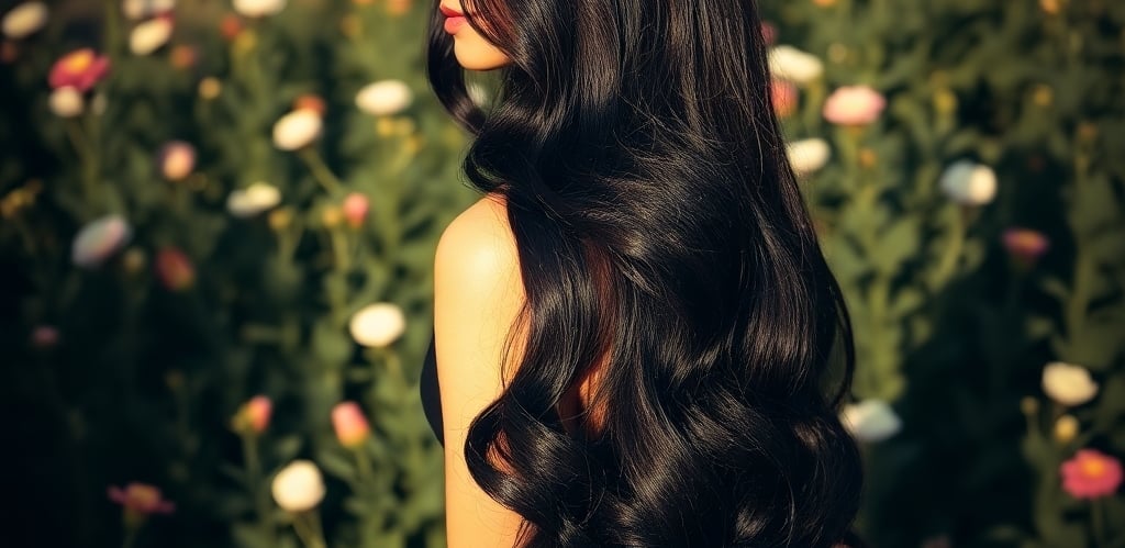 super long natural black hair