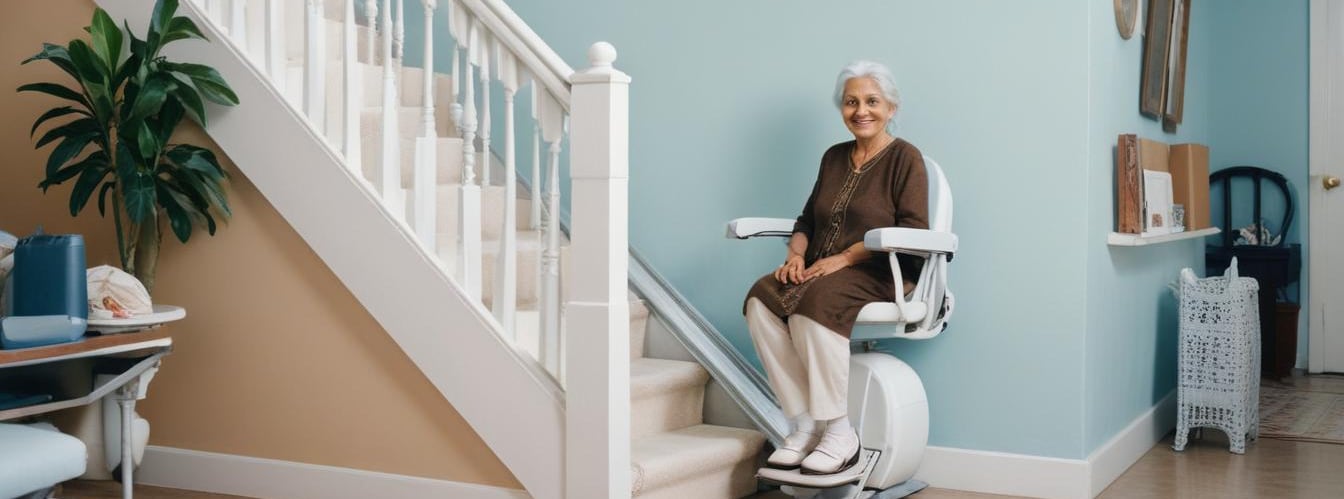 woman on stairlift