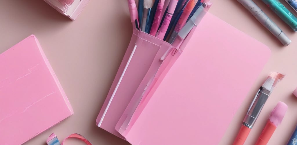 A pink book on a wood table with information on it about crafting