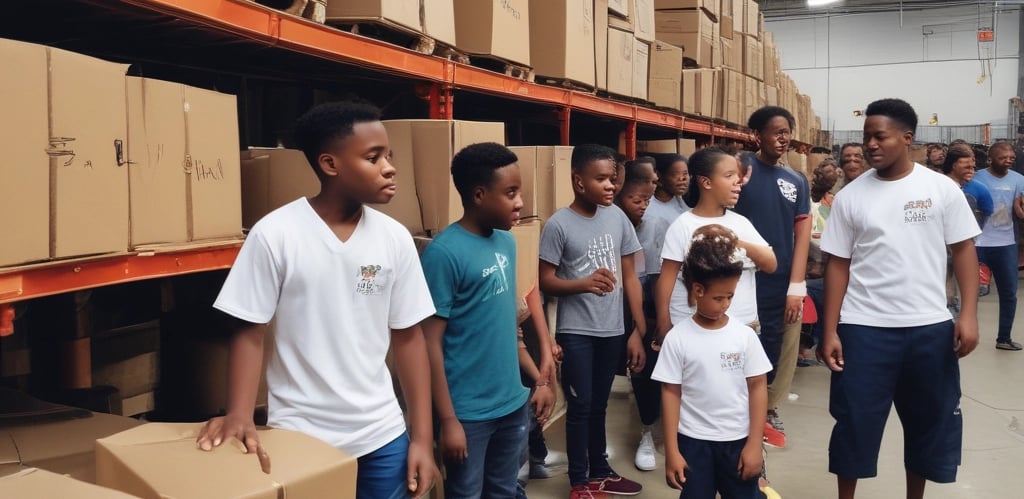 A group of diverse children engaged in arts and crafts activities.