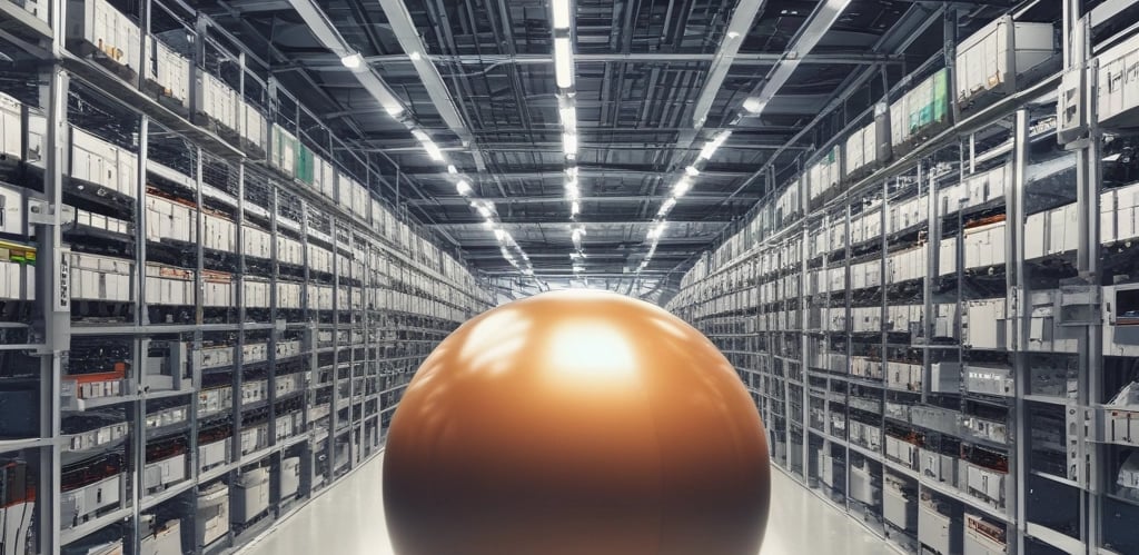 A busy warehouse with shelves stocked full of consumer electronics ready for distribution across Europe.