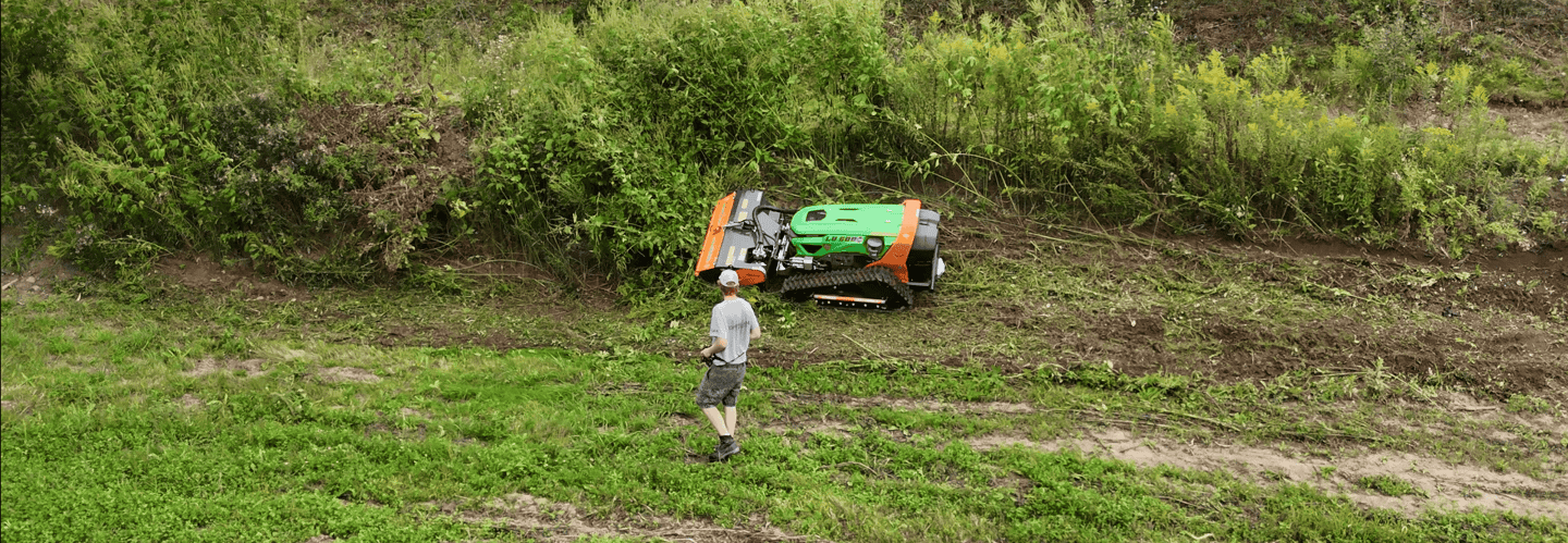 Young Canadian testing out his LV 600 Pro green climber on his property.