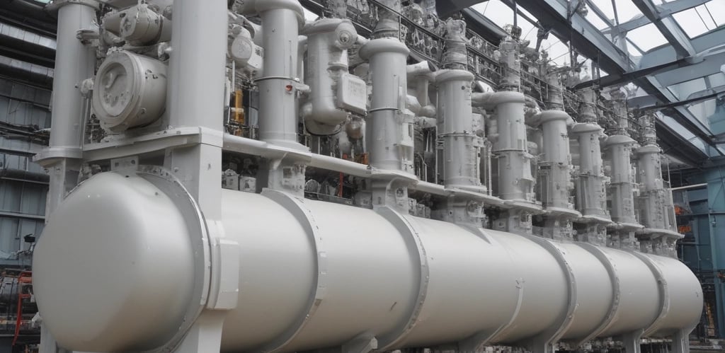 Technicians working on a gas-insulated substation surrounded by Scottish highland scenery.