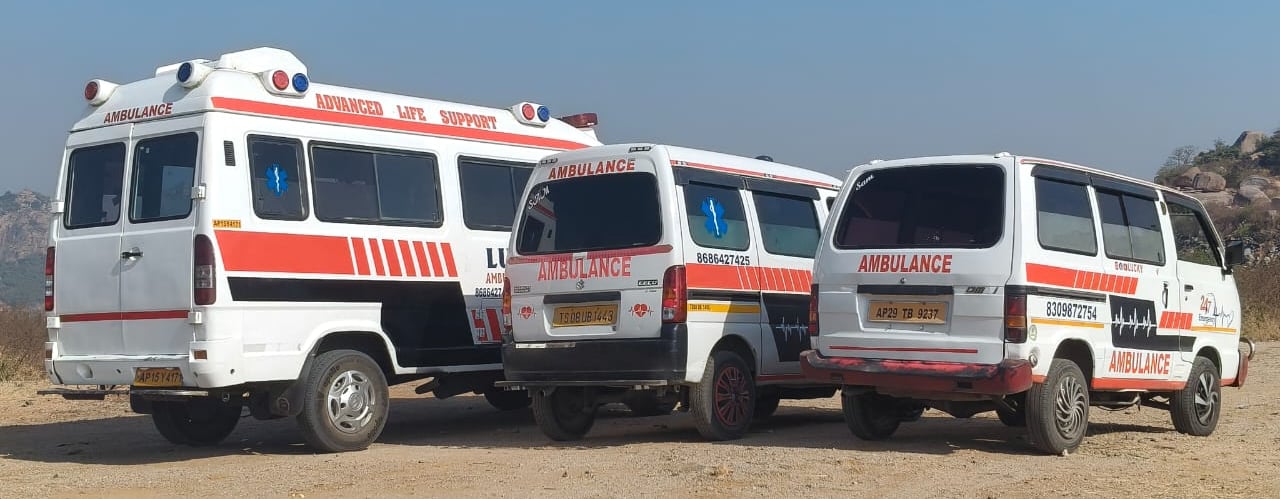 Best Ambulance Service Hyderabad emergency ambulance parked on road