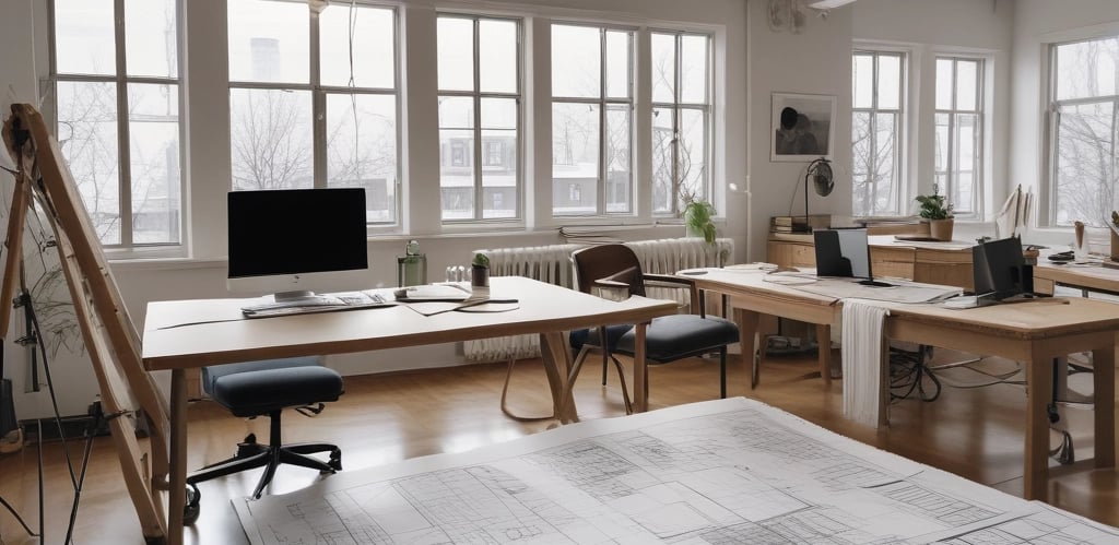 A warm, welcoming office space with green and golden accents reflecting the Costa del Sol ambiance.