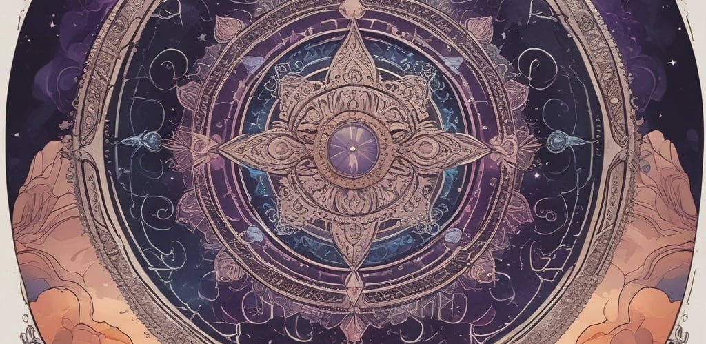 A cozy, inviting chat interface glowing softly on a smartphone screen, with a psychic's warm, smiling face in the background.