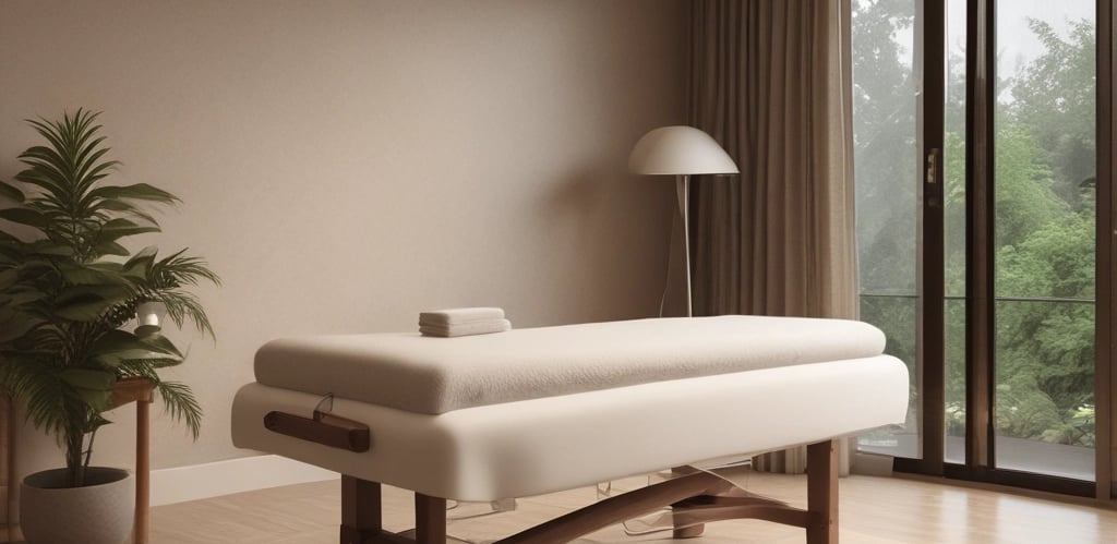 Spa-like bath essentials on a wooden bath tray.