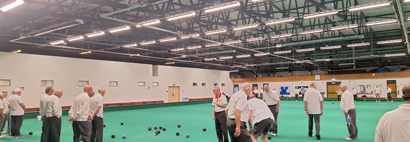 Playing bowls at Bridgend Indoor Bowls