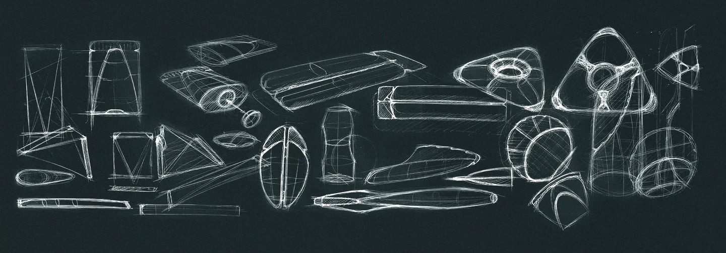 Concept sketches showing ergonomic, one-handed sauce dispensing ideas,designed by Koorosh Shojaei