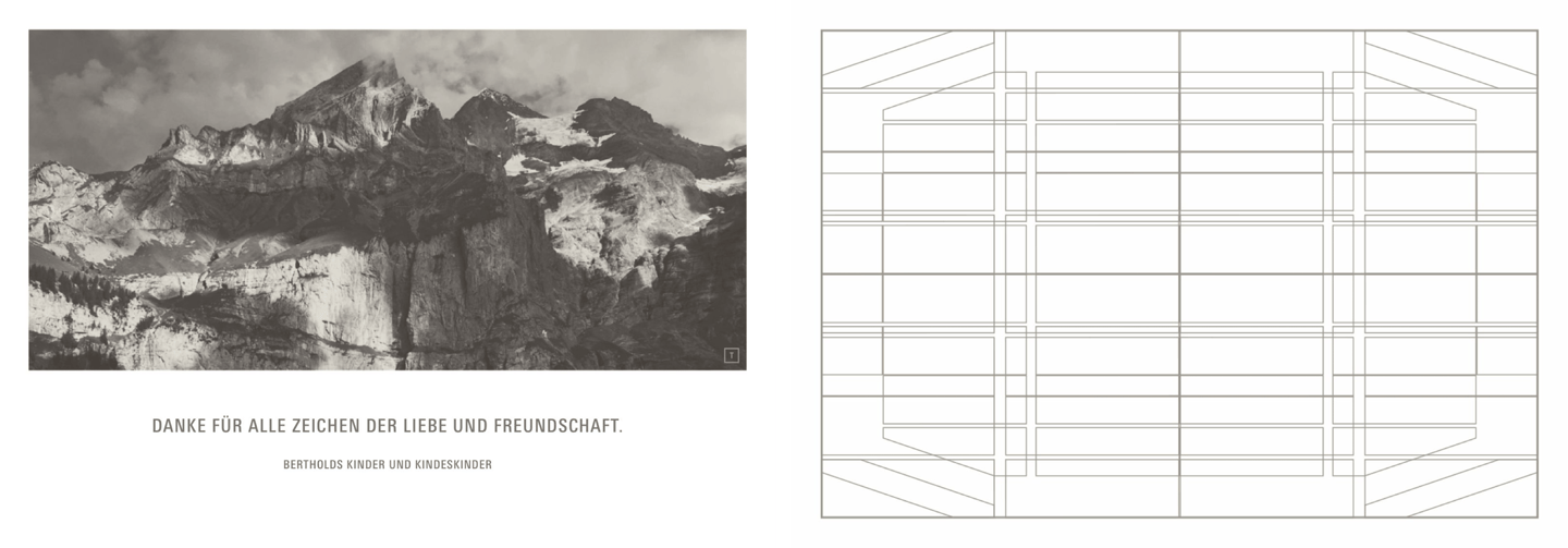 Passende Danksagung zu Kondulenzschreiben mit Berg-Motiv