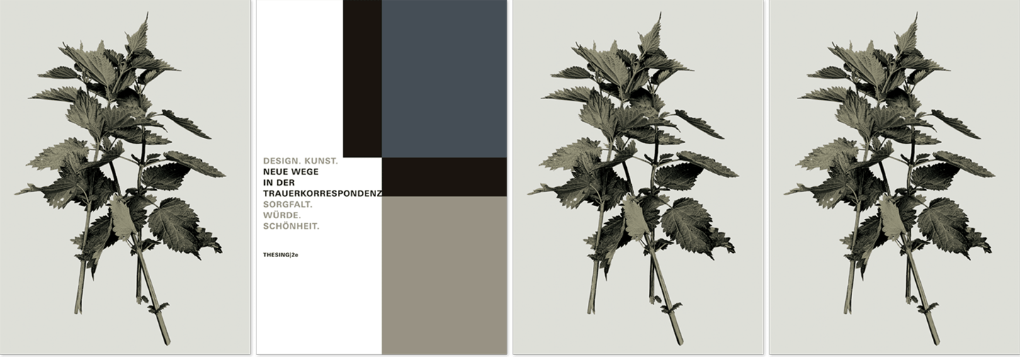 Plaktkombination mit dem Motiv der Brennnessel in ästhetischer Anmutung