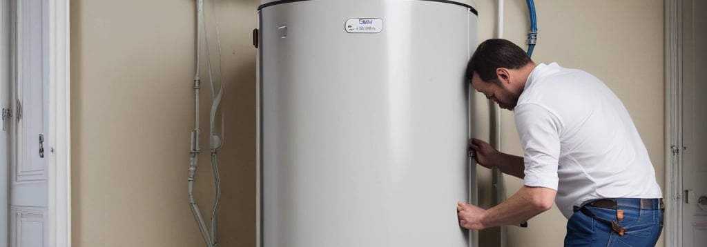 A friendly plumber assisting a customer in a home setting.