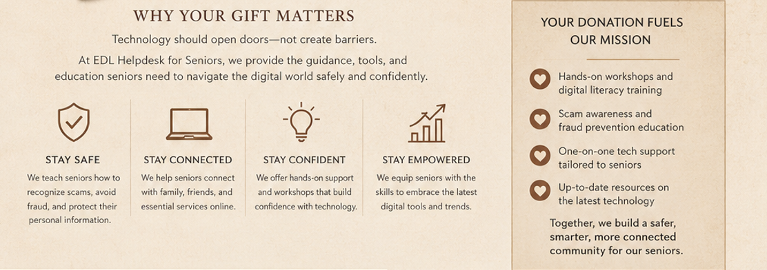 Why your gift matter to technology senior services