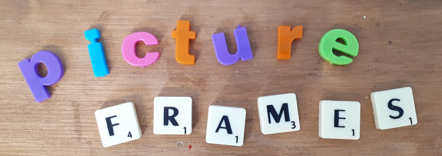 Scrabble letters picture frames