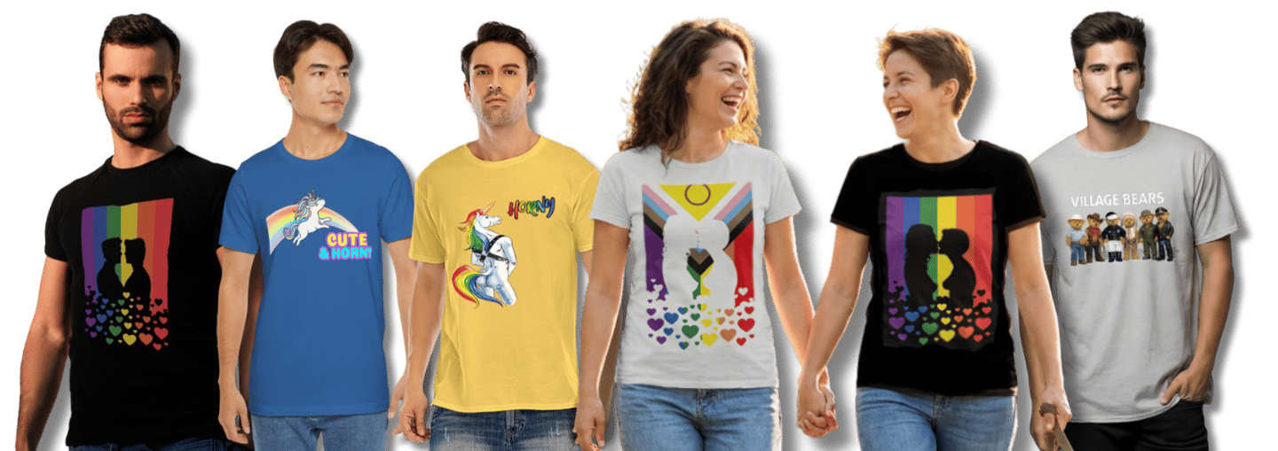 gay and lesbian pride t-shirts designs by flamingay
