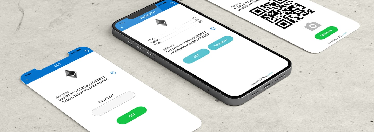 Maquette d application rendu sur smartphone écran transfert