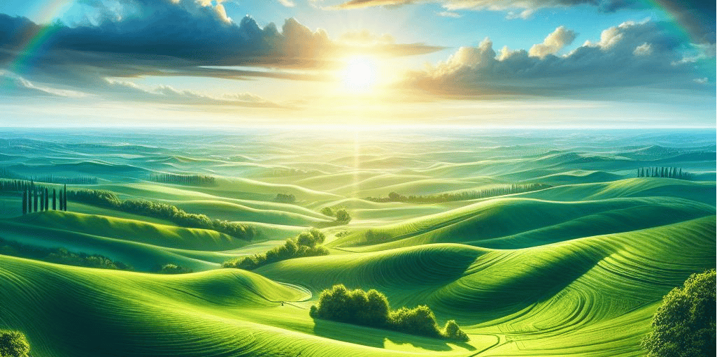 The perfect rainbow vista, reaching out in hope. love and enduring success.