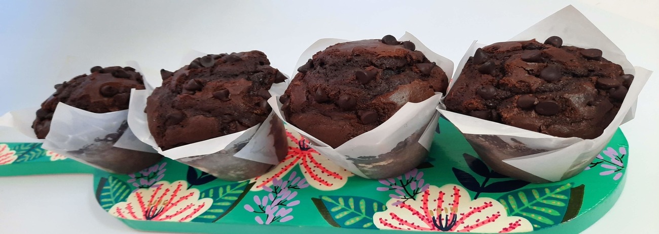 Mufin de chocolate con chips