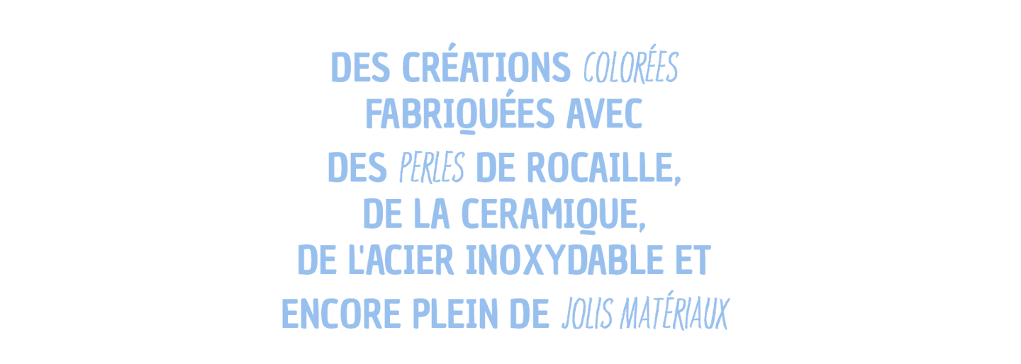 bijoux colorées en perles de rocailles et jolis matériaux