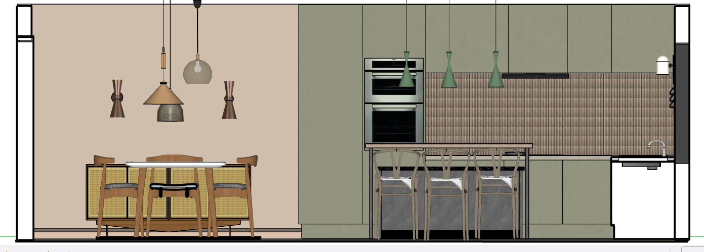 kitchen diner in SketchUp