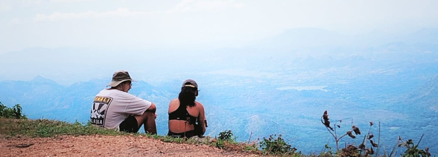 Foreign couple enjoying the mountain view in Bibile near Nobel Bibila Hotel.