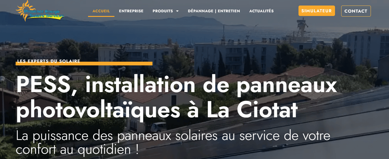 sample website screenshot