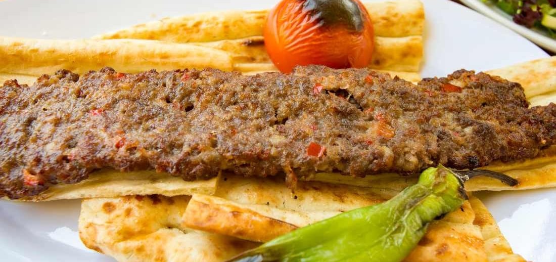 Middle Eastern Kebab on bread