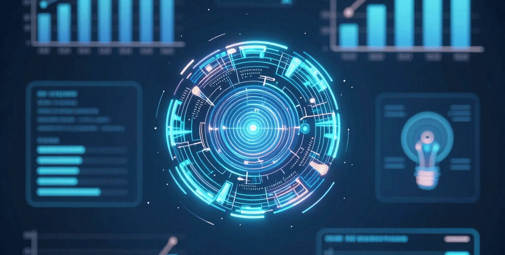 Modern office environment showing a diverse team collaborating on AI software development.