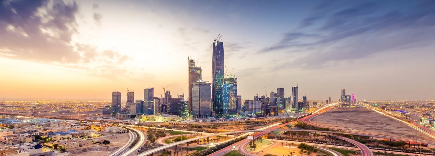a city skyline with a view of a city