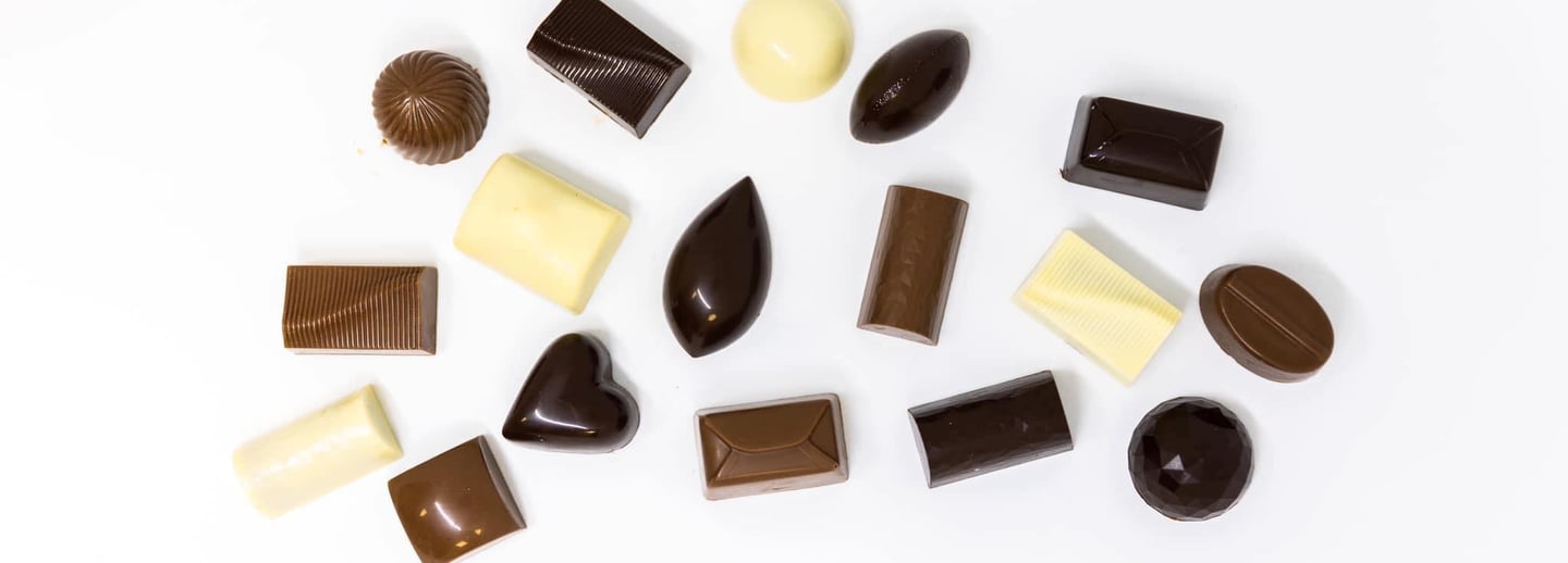 Een assortiment van chocolade pralines
