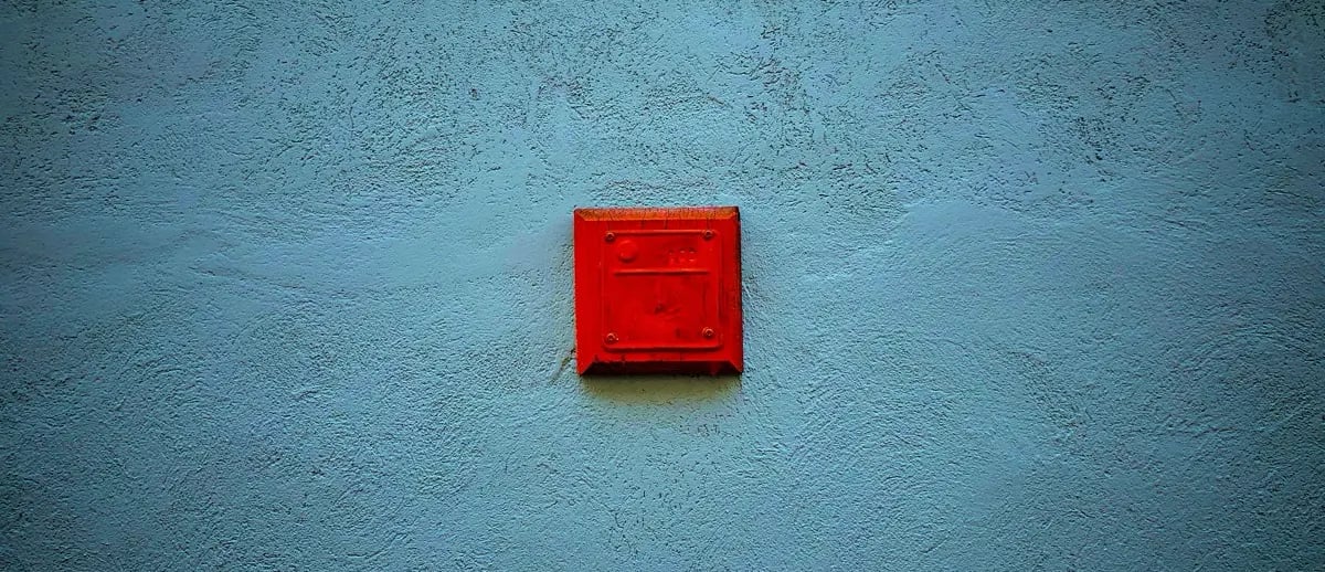 A red square painted on a wall