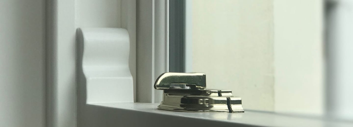 Lockable sash window furniture in Belfast