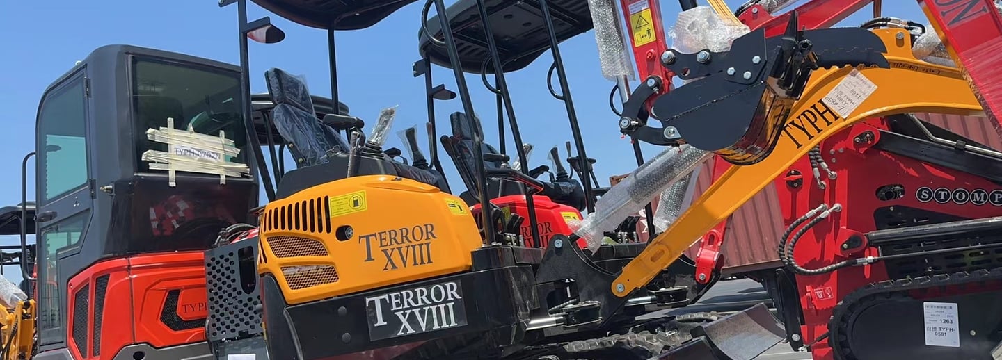 TERROR XVIII mini excavators being trucked across USA