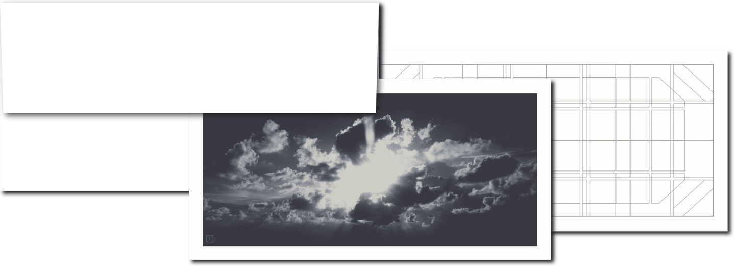 malerischer Wolkenhimmel auf einer DIN Lang Designerkarte