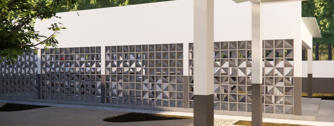 Lavanderia de apoio aos alojamentos da fazenda com estrutura funcional