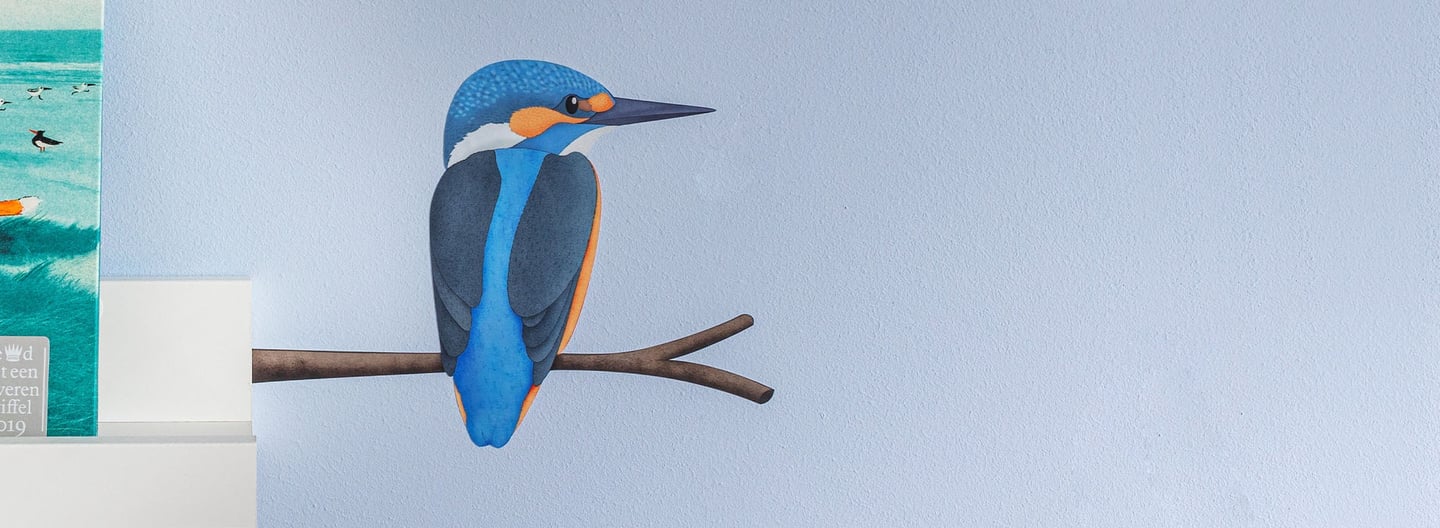 vogel muurstickers ijsvogel