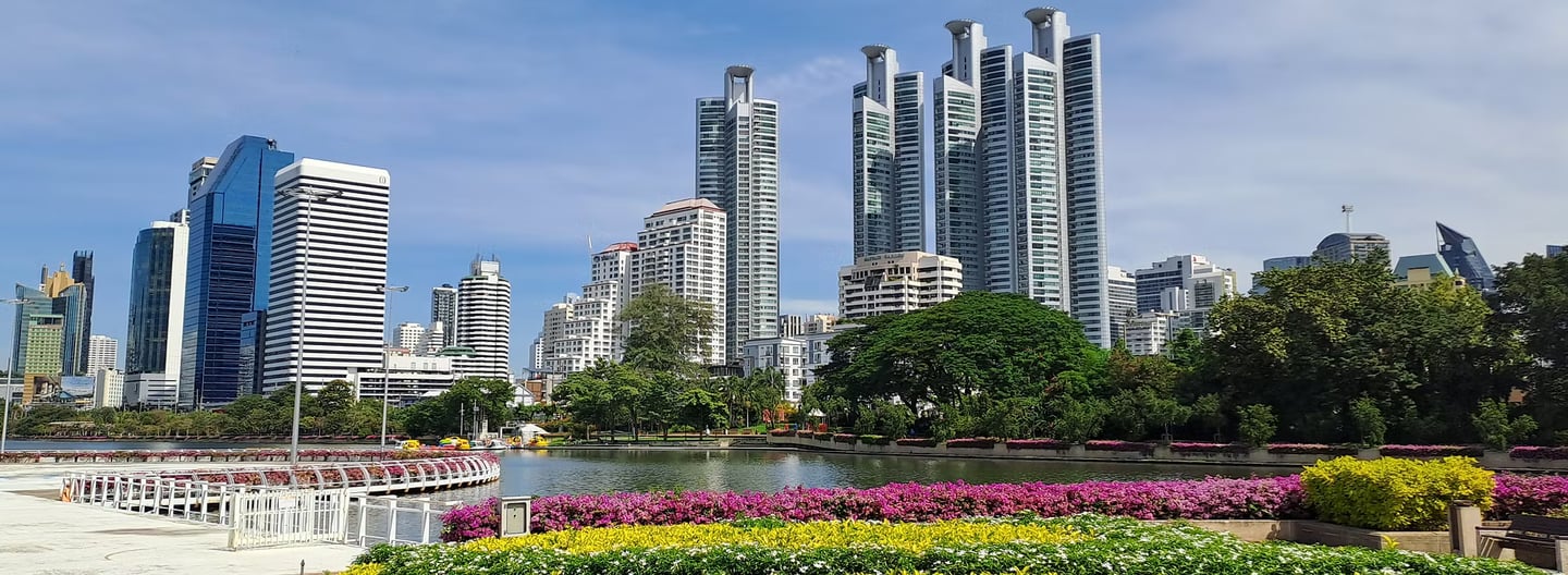 View of East Bangkok from Benchakitti Park