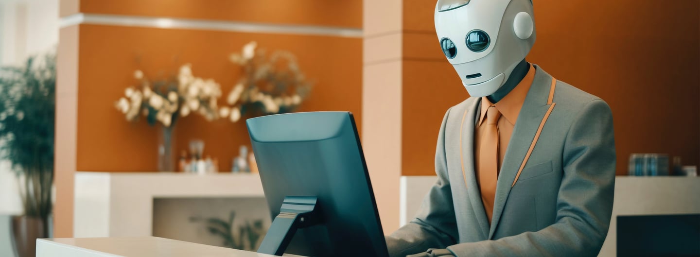 a robot - like humanoid - AI Agent - AI assistant - Funnel de vente- Epsilonn