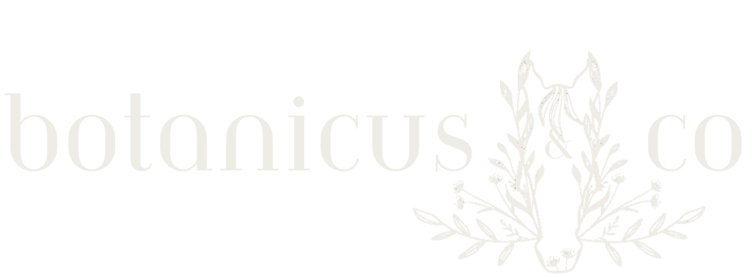 Botanicus and Co Heading with Plant Horse Logo
