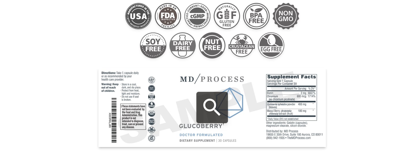 supplement facts of GlucoBerry