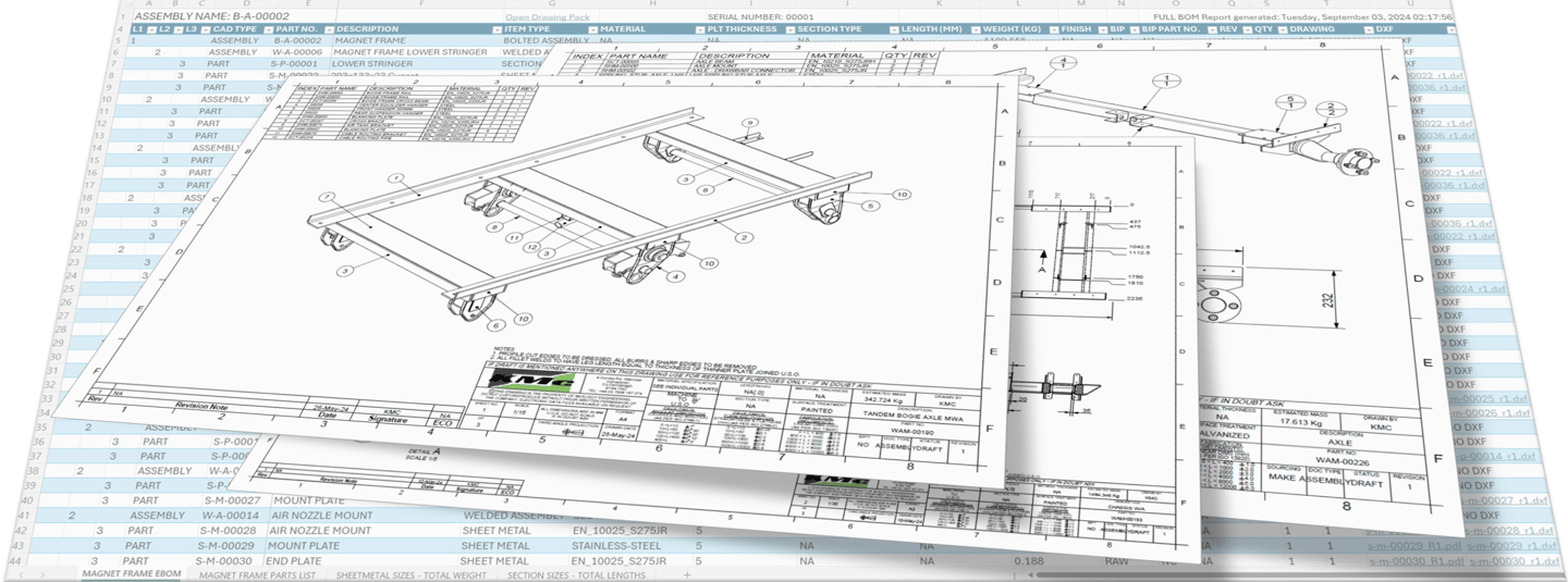 Drawing Pack and BOM