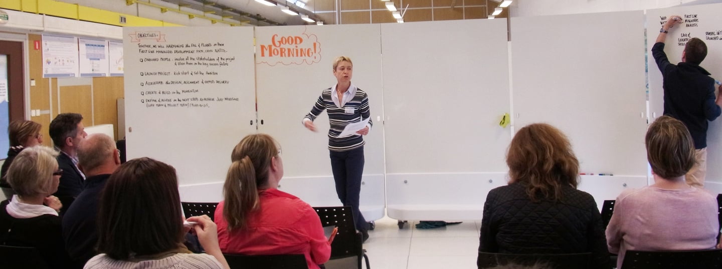 consultante debout devant un auditoire