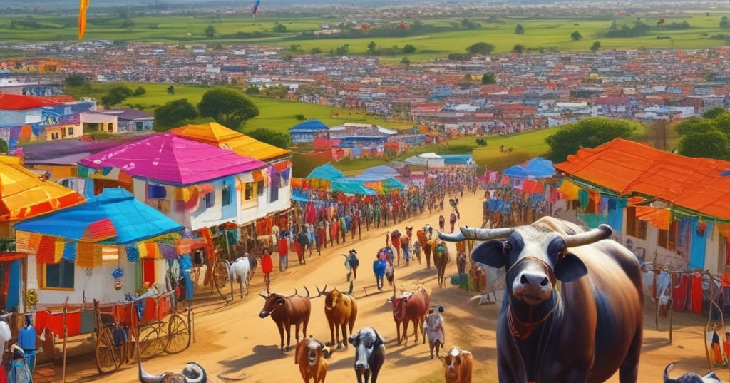 A colorful kite flying against a clear blue sky, symbolizing Sankranthi festival spirit.