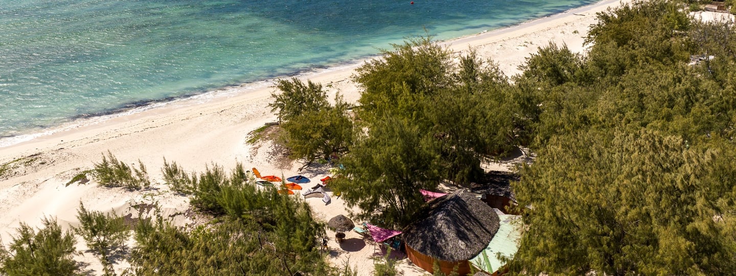Kitesurf Sakalava Madagascar – view of Sakalava Bay and Ocean Lodge from above