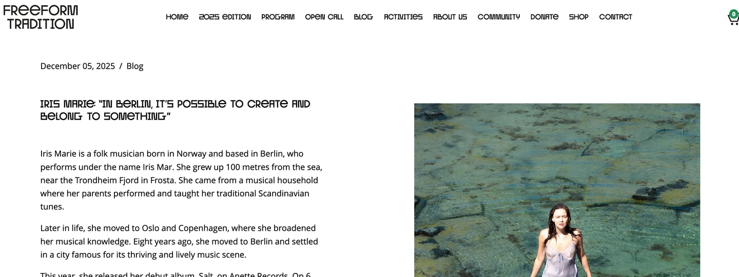 iris mar intervie freeform tradition