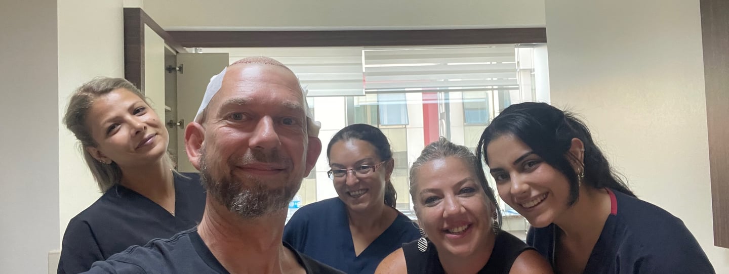 the hair transplant team at the Ozel Su private hospital, Izmir, Turkey