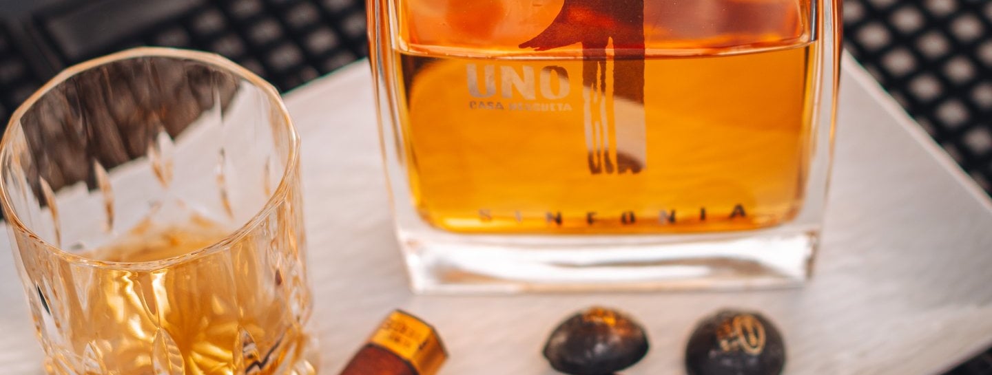 a bottle of luxury tequila Uno Sinfonia - extra añejo